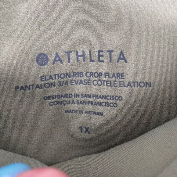 Athleta Elation Rib Crop Flare Pants Green Size 1X‎ - Picture 2 of 9